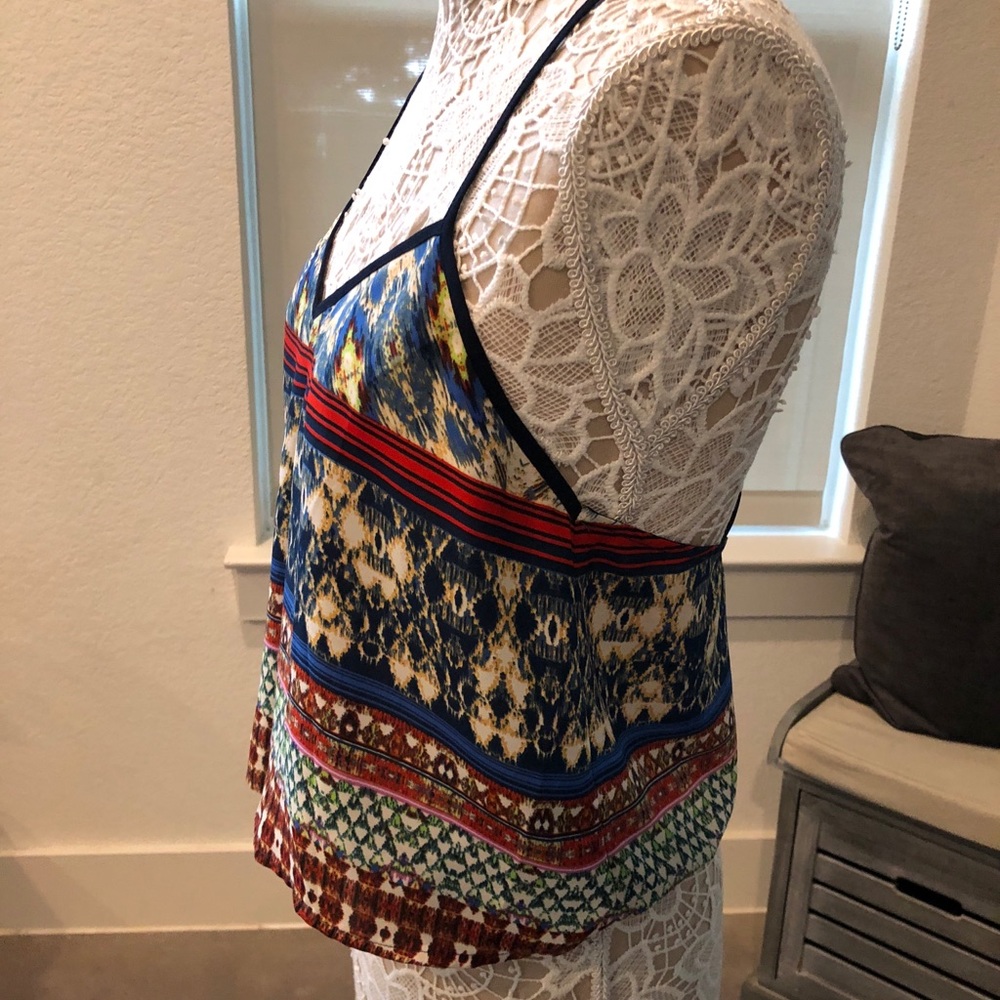Magic carpet print flowy tank top